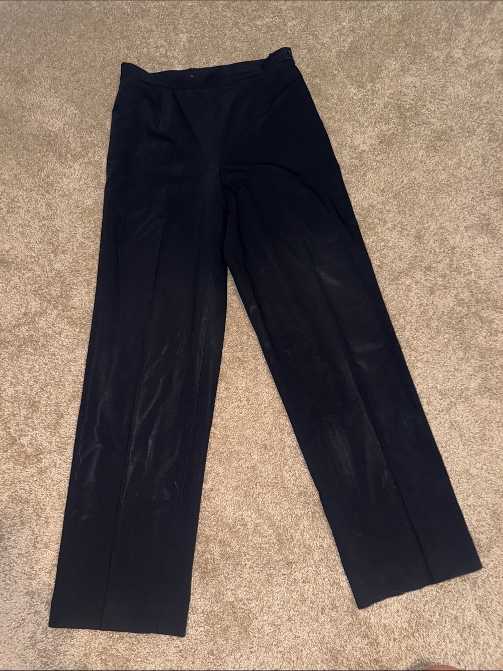 Talbots Black Straight-Leg Trousers - side zip - Size 6. B10